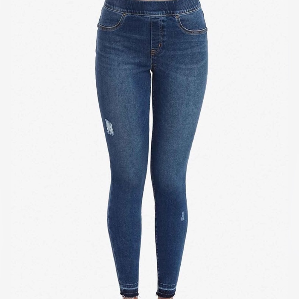 Spanx Distressed Ankle Skinny, Medium Wash blue size M